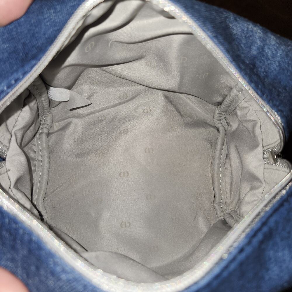 CHRISTIAN DIOR Beauty Denim Cosmetic Pouch Bag Limited Edition New Without Box - Picture 4 of 6